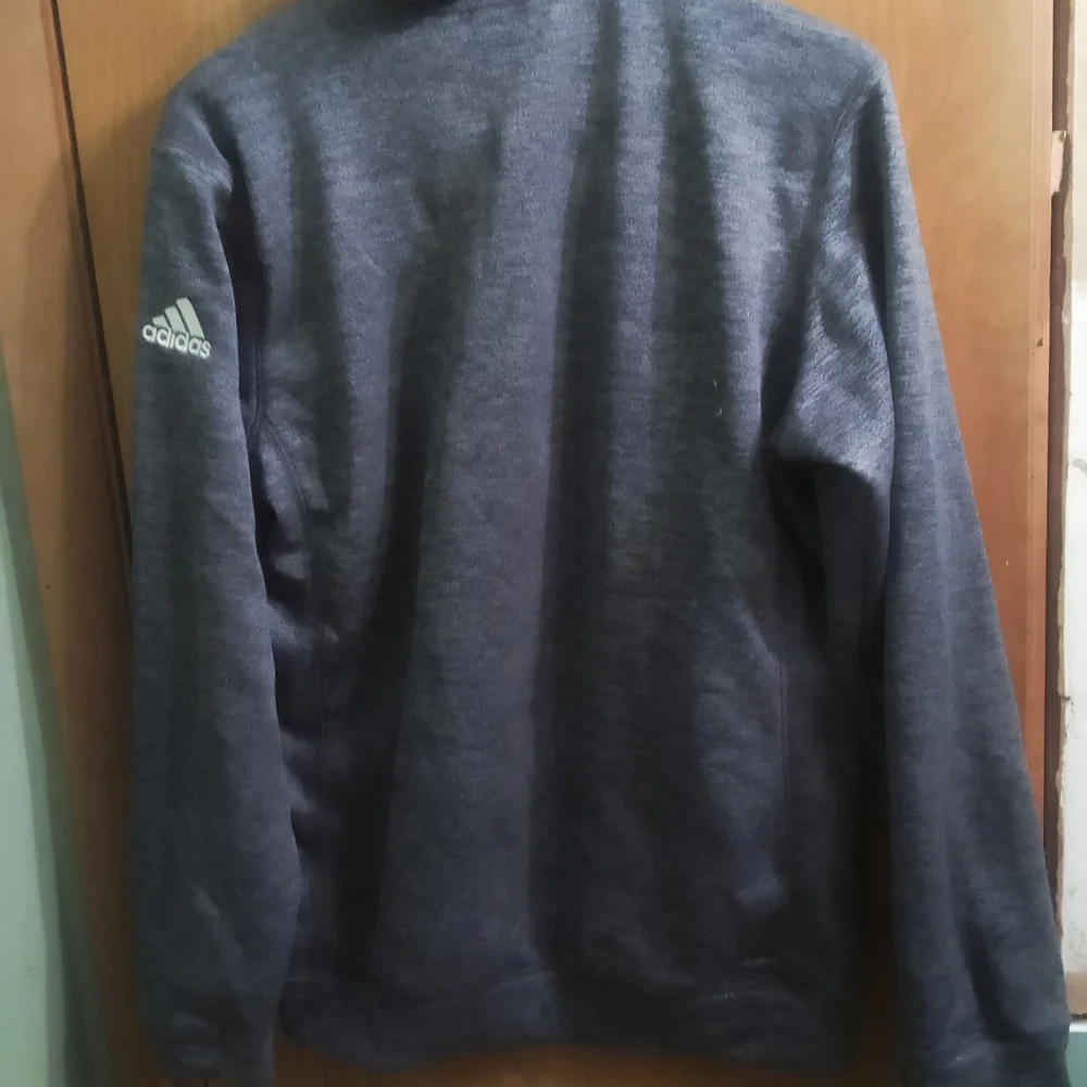 adidas Mens Gray 1/4 Zip Up‎ Team Issue Softball Pullover Sweater Size Medium